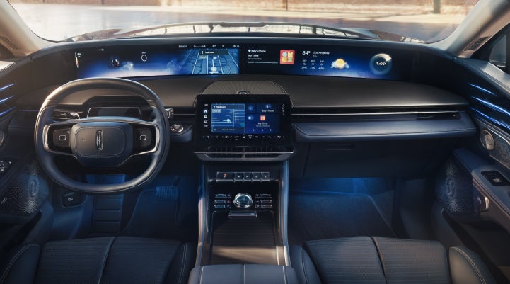 A large panoramic display is shown on the dashboard of a 2026 Lincoln Nautilus® SUV | Napleton River Oaks Lincoln in Calumet City IL